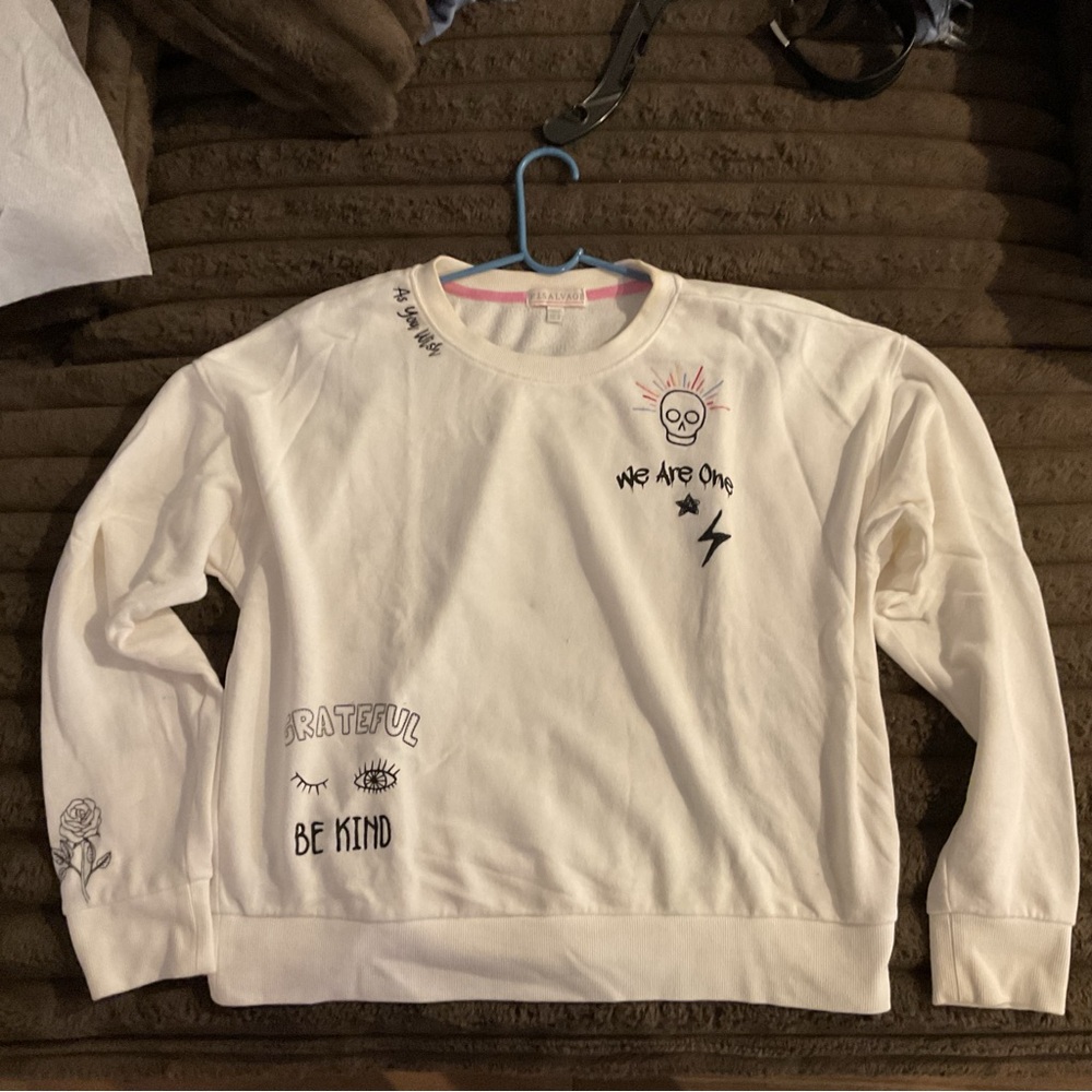 P.J. Salvage Cream and Pink Knit Top